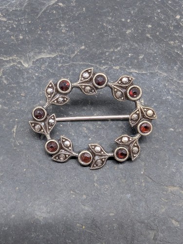 Antike granat brosche 835 - granat,