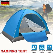 2-3 Personen Mann Pop Up Zelt Camping Kuppelzelt Wandern Strand Wasserdicht DHL