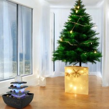 Zimmerbrunnen Terrasse eckig Tischbrunnen LED farbwechselnd Deko-Raumbefeuchter