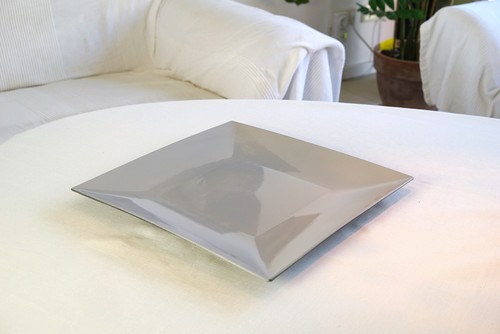 Deko tablett kunststoff grau - kunststoff,