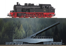 Piko 50615 Dampflok/Sound BR 78 DRG II 2 Leiter + K5 Eisenbahngeschütz in grau