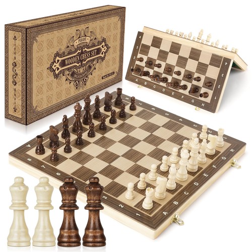 Magnetisches schachspiel holz - magnetisches,