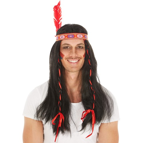 Perücke mit zöpfen schwarz - perücke,
