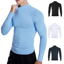 DE Herren T-Shirt Laufen Tops Sonnenschutz Shirts Kleidung Bluse Baselayer Sport