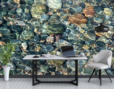 3D Wasser Steine Q4811 Tapete