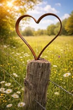 Gartendeko Edelrost Herz zum