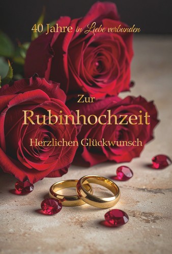 Karte zur rubinhochzeit - zur,
