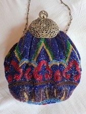 Alte Perlentasche Perlenbeutel