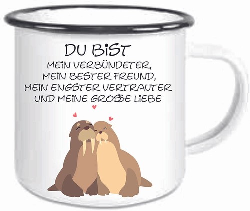 Emaille tasse du bist mein - emaille-tasse,