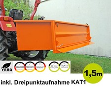 YERD Heck container Transport mulde Behälter 150cm KAT1 Box Kipp Traktor kippbar