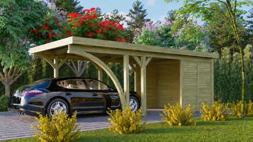 Einzelcarport holzcarport mit - holzcarport,