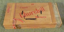 Alte Dose , Holzschachtel , Zigarrenkiste , Churchill Sumatra , 30 Cigars