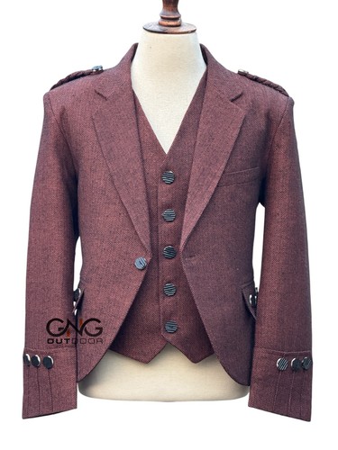Herren schottisch jacke maroon - jacke,