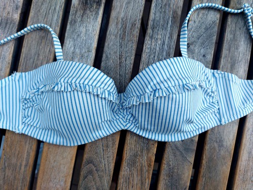 Bikini oberteil blau weiß - bikini, blau-weiß