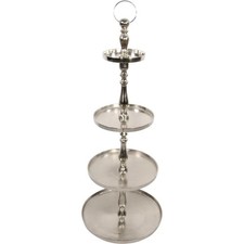 Etagere Brush 120cm Aluminium gebürstet silber 4Etagen Servierständer