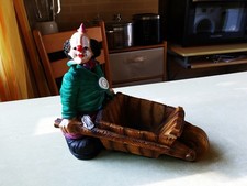 Clown mit Schubkarre, C Dipinto A Mano