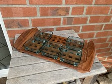 DANSK Teak Gitter  Tablett  Quistgaard Denmark 6 teiliges Set Vintage 60er RARE