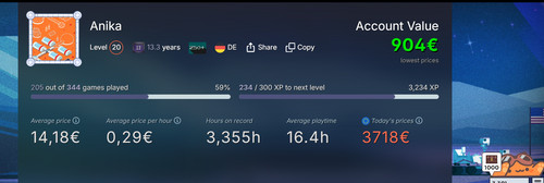 Steam account mit - account, ca.350