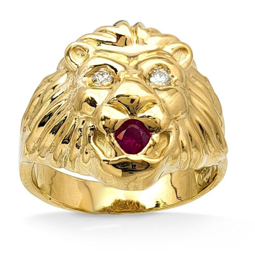 Echt 18k gelbgold herren - echt, löwe