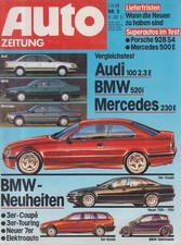 Auto Zeitung: Jan 91, Nr.3: Audi 100 2.3 E, BWM 520i, Mercedes 230E, BMW- Neuhei