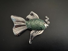 Modeschmuck Brosche, ca. 6 cm, Fisch