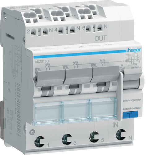 Hager adz316d ls schalter - -, fi/ls-schalter