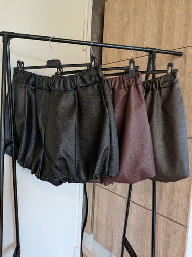 Damen kunstleder shorts - kunstleder,