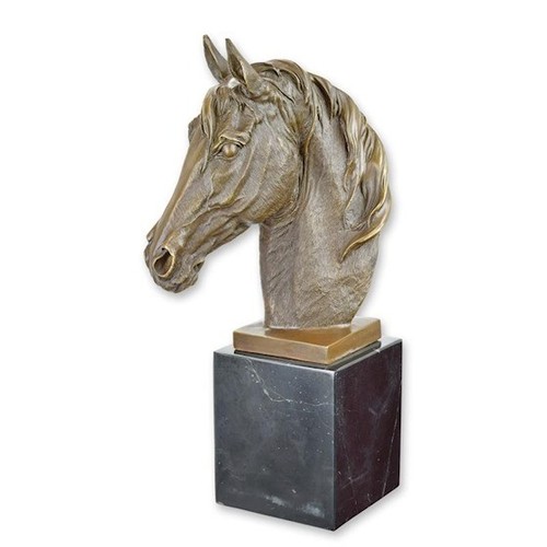 Bronzefigur tier pferdekopf - bronzefigur,