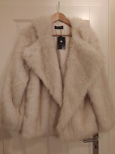 Fashionable Jacke Damen Fell Kunstpelz Winterjacke Gr. L creme beige