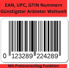EAN UPC Codes Barcode Nummern EAN-13 Barcodes Strichcode Etiketten Produktcode