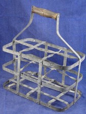 Alter französicher Flaschenträger Flaschenkorb Metall für 6 Flaschen