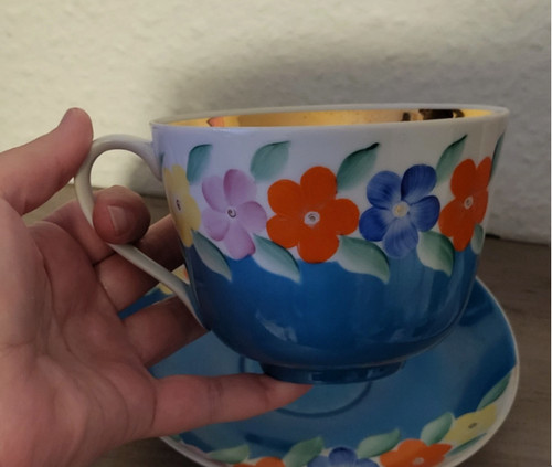 Porzellan tasse mit untertasse - tasse,