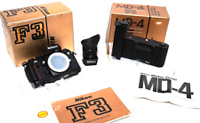 Neu NEUWERTIG+++ Nie benutzt Nikon F3 mit DE-2 + DW-4 Finder (HP) + MD-4 SELTEN+++ TOP+++