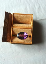 Amethyst Ring, Solitaire, Stil modern, GG 375, Gr. 17