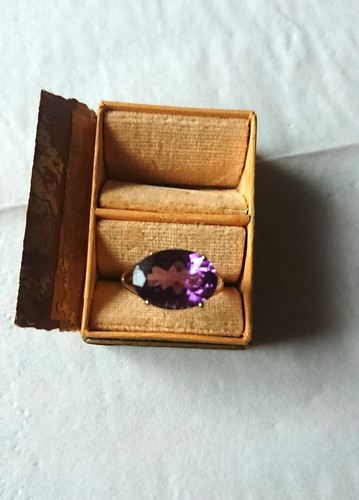 Amethyst ring solitaire stil - amethyst,