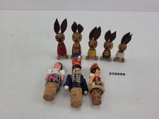 DDR Volkskunst Holz Korken Trachten Figuren Hasen Vintage Deko #258888