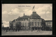 Hamburg, Laeisz-Halle mit Passanten, Ansichtskarte 