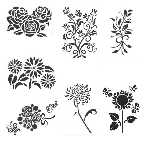 Schablone blüten blumen - blüten,
