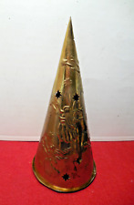 alte Windlicht,  Pyramide, Messing, Weihnachten H - 22cm