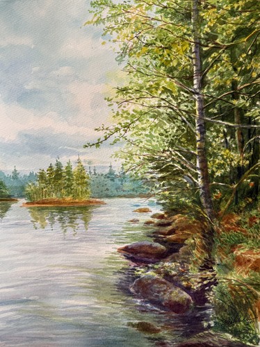 Aquarellbild original 40x30 - original,
