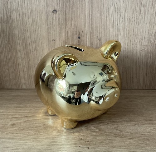Spardose schwein gold glanz - spardose,