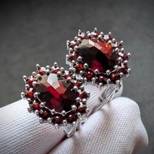 Vintage granat ohrringe - vintage,