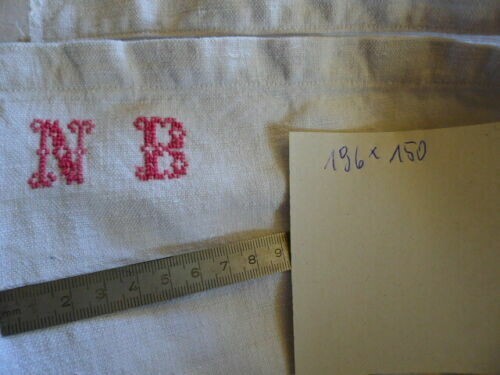 Handgewebtes leinen betttuch - handgewebtes,