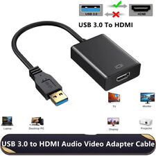 USB HDMI Adapter USB zu HDMI Adapter USB 2.0 3.0 HD 1080P (Schwarz)