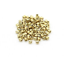 100 Stk. Messingperlen Röhrchen Gold 2x2mm gerade Spacer Tube Zwischenperlen