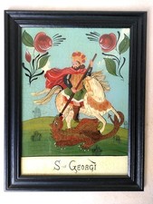 Hl. Georg Hinterglasbild - S