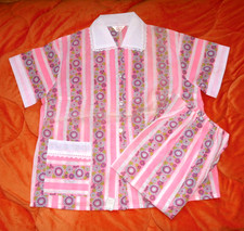 DDR Damen Nachtwäsche Schlafanzug 2tlg. Kurzarm Gr. 42