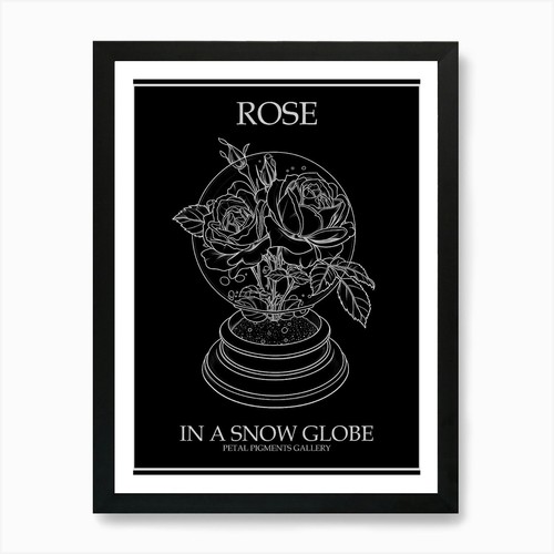 Rose einer schneekugel - rose,