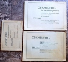 3x alte Zeichenfibel für