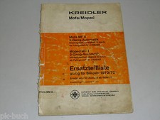 Ersatzteilliste Teileliste Kreidler Mofa Moped MF 4 MP 1 MF4 MP1, Stand 12/1971